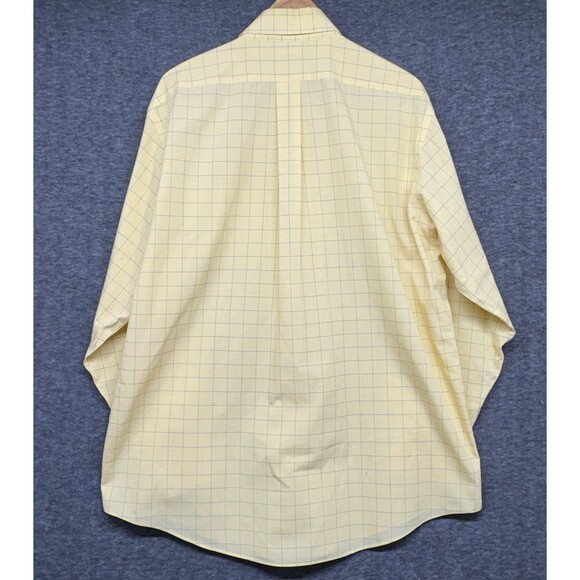 Brooks Brothers Men Yellow Plaid Button Down Shirts Size 17-4/5 - Picture 2 of 7